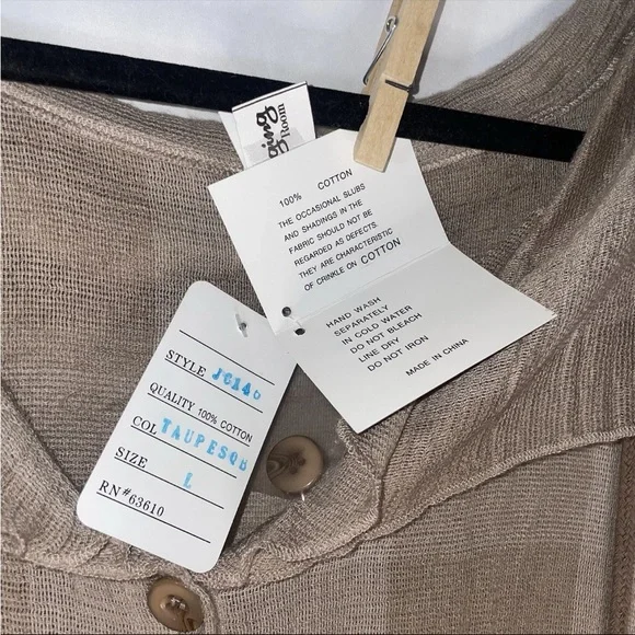 Natural Plaid Check Lagenlook Tunic Dress Size Large Drawstring Button Front - Picture 8 of 14